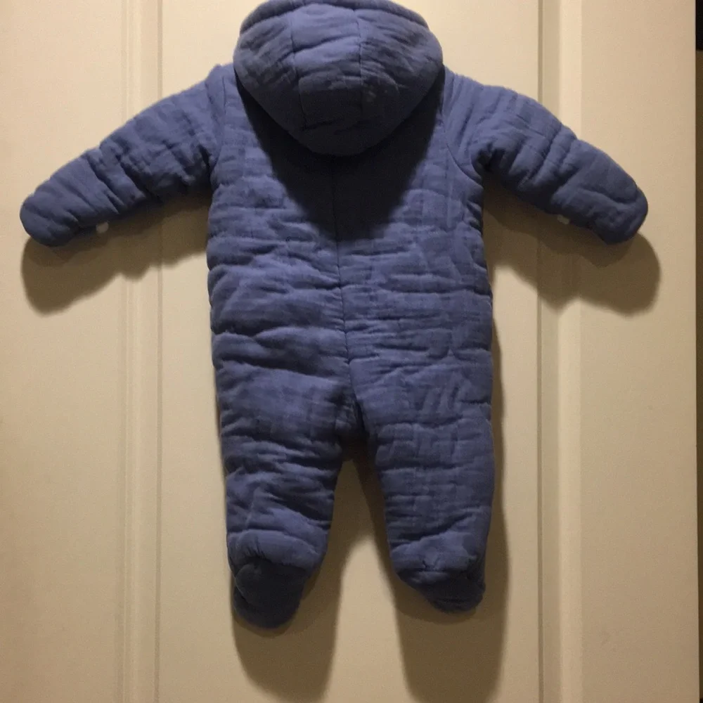 First Impressions Baby One Piece zip up quilt Snowsuit sz 3-6 months (12-17 lbs)